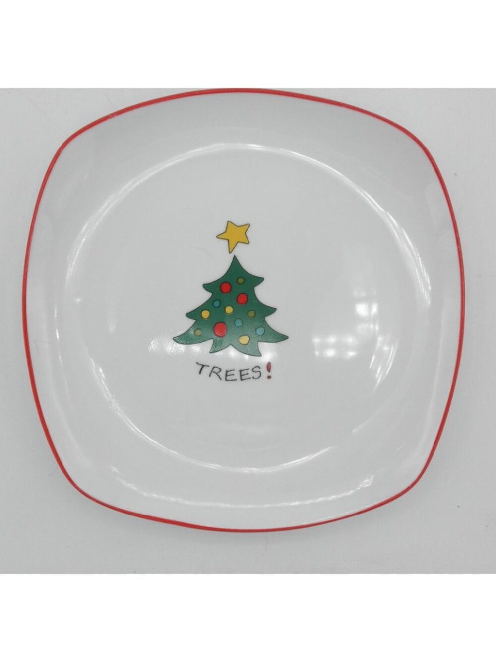 Happy Holidays by Fitz & Floyd 8 Inch Square Plates Set of 4 Excellent! - Picture 4 of 9